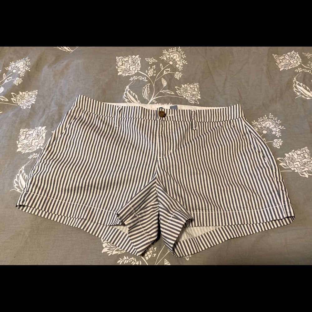 NWOT White/Navy Pinstripe Shorts